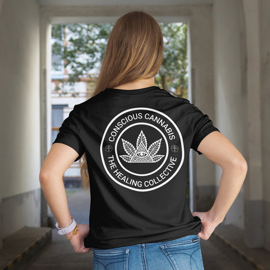Conscious Cannabis Emblem T-Shirt – Black Streetwear Tee