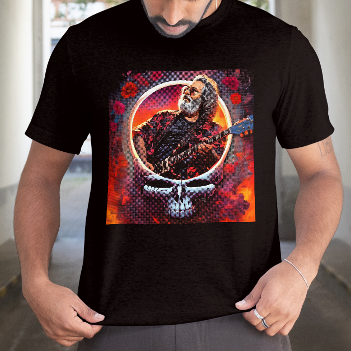 Jerry Print – Halftone Portrait Edition – Unisex Tee – Black